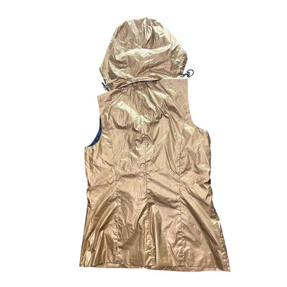 Lauren Ralph Lauren- Active- Gold Metallic Navy Blue- with detachable hood Small - Picture 3 of 9